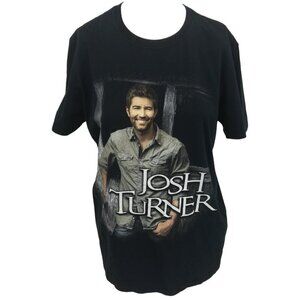 Josh Turner Graphic Tee Tour T-Shirt Size M Black Country Y2K Music Band Black